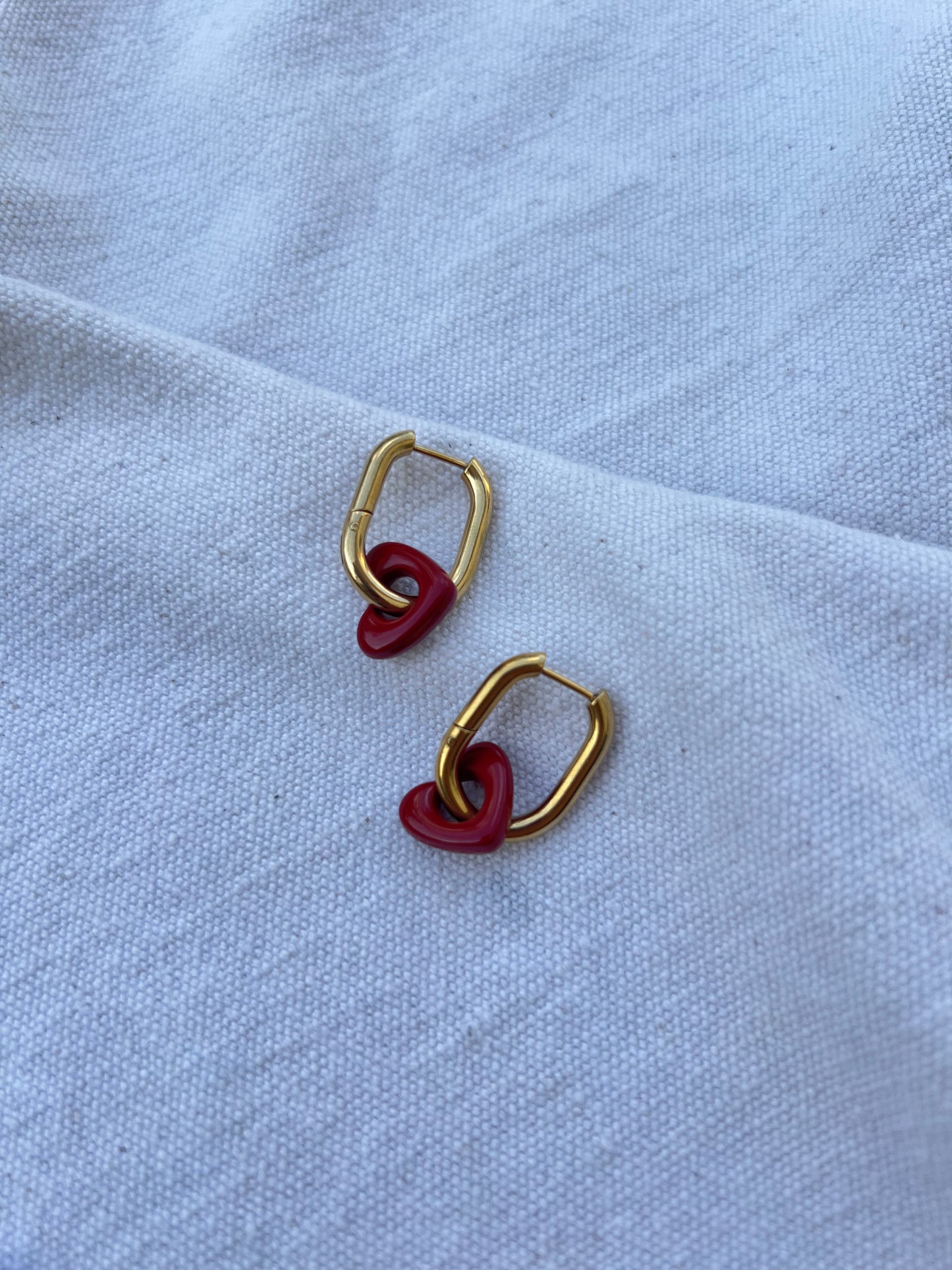 Red Heart Earring