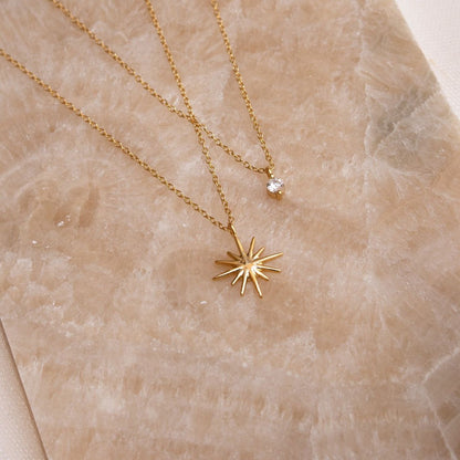 StarlightThe Starlight 18K Gold Plated Necklace is a dazzling and celestial accessory that captures the essence of the night sky. This necklace features delicate star-shaped Stainless SteelStarlight